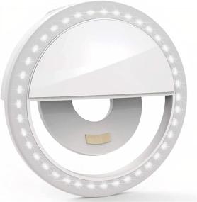 img 4 attached to 💡 Enhance Your Selfies with Clip-on Selfie Ring Light for Smart Phones - 3 Light Modes, Rechargeable (White)