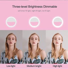 img 1 attached to 💡 Enhance Your Selfies with Clip-on Selfie Ring Light for Smart Phones - 3 Light Modes, Rechargeable (White)