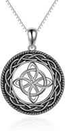 💍 sterling silver celtic love knot necklace - vintage triquetra irish celtic love heart pendant jewelry for women and girls (celtic necklace) logo