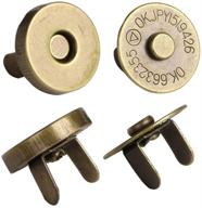 🔗 bronze 18mm mini skater magnetic button clasp snaps for sewing, craft bag, clothing, scrapbooking - no tools needed, 6-pack logo