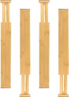 📦 efficiently organize your space with fgrance 4 pack bamboo drawer dividers - adjustable & expandable organizer for kitchen, dresser, bedroom, baby drawer, bathroom & office (set of 4, 17-22 in, natural) logo