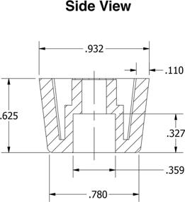 img 3 attached to 🦶 Set of 4 American-Made Medium Extra Tall Round Rubber Foot Bumpers - Size: .625 Inch H X .932 Inch D