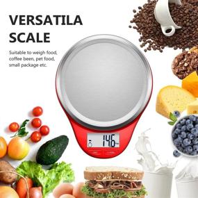 img 1 attached to NUTRIFIT Digital Kitchen Food Scale - High Accuracy Multifunction Baking & Cooking Scale with Wide Stainless Steel Platform, LCD Display, Tare & Auto Off Function (Red)