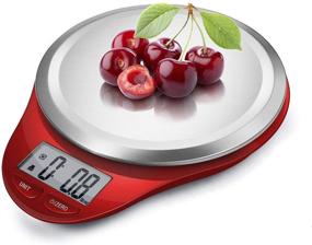 img 4 attached to NUTRIFIT Digital Kitchen Food Scale - High Accuracy Multifunction Baking & Cooking Scale with Wide Stainless Steel Platform, LCD Display, Tare & Auto Off Function (Red)