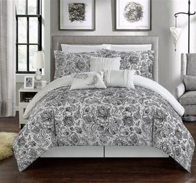 img 3 attached to 🛏️ Chic Home Elle King Size 7-Piece Bedding Set in White