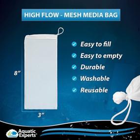 img 2 attached to 🐠 Aquarium Mesh Media Filter Bags with Drawstrings for High Flow Activated Carbon Filtration - Reusable Charcoal Bag for Fresh or Saltwater Fish Tanks