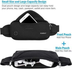 img 3 attached to 🏃 Stay Hands-Free and Hydrated with the PONRAY Running Belt Fanny Pack for iPhone Xs Max 8 7 Plus - Water Resistant, Adjustable Waist Pack for Women and Men Jogging, Hiking, and Fitness - Dual Pocket Design