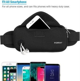 img 2 attached to 🏃 Stay Hands-Free and Hydrated with the PONRAY Running Belt Fanny Pack for iPhone Xs Max 8 7 Plus - Water Resistant, Adjustable Waist Pack for Women and Men Jogging, Hiking, and Fitness - Dual Pocket Design