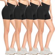 🚴 stay active and stylish with 4 pack biker shorts for women – 5" high waisted stretch spandex workout shorts логотип