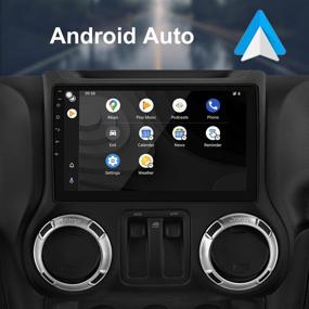 img 1 attached to 🚘 IYING 10-дюймовая автомагнитола Android для Jeep/Chrysler/Dodge: Беспроводной CarPlay, Android Auto, FM-радио, GPS-навигация, WiFi, Bluetooth - автомобильное мультимедийное устройство+