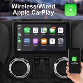 img 3 attached to 🚘 IYING 10-дюймовая автомагнитола Android для Jeep/Chrysler/Dodge: Беспроводной CarPlay, Android Auto, FM-радио, GPS-навигация, WiFi, Bluetooth - автомобильное мультимедийное устройство+