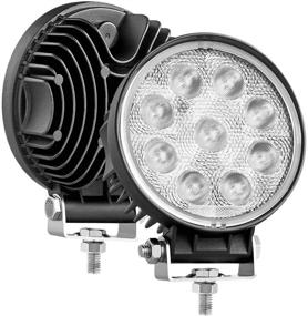 img 4 attached to 🚜 Powerful Round Led Off Road Lights: 2pcs 4 Inch 27W Flood with Breather LED Work Lights - Ideal for Trucks, Jeep SUVs, and Tractors