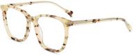 👓 firmoo oversized ivory brown blue light blocking glasses - anti headache, anti eye strain, uv cut, computer glasses blue light filter glasses for digital screens logo