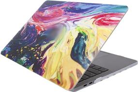 img 2 attached to 🖥️ YYPP MacBook Plastic Case Hard Shell Cover Pro 13" (2021/2020) A2338 M1/A2289/A2251 Touch Bar - Colorful Oil Paint Design