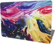 🖥️ yypp macbook plastic case hard shell cover pro 13" (2021/2020) a2338 m1/a2289/a2251 touch bar - colorful oil paint design logo