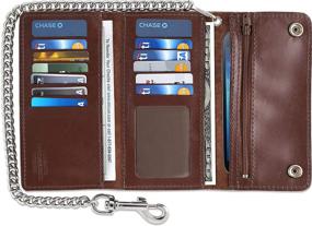 img 3 attached to 👜 Vintage Leather Tri Fold Men's Accessories: Wallets, Card Cases & Money Organizers with Block Closure