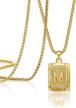 ✨ joycuff gold initial necklace for women - trendy handmade square pendant necklaces, 16-24 inch length options, layered 14-inch necklace - ideal birthday or christmas gift, stainless steel jewelry perfect for girls logo