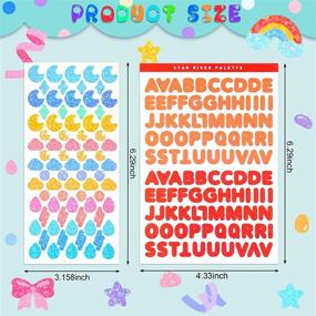 img 3 attached to 🎨 26 Colourful Alphabet Number Stickers with Heart Ribbon Print - Self-Adhesive Letter Scrapbooking Stickers for DIY Crafts, Greeting Cards, and Home Scrap Projects