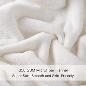 img 3 attached to 🛏️ Surii Home Luxury Microfiber Flannel Blanket - Super Soft, Warm, Cozy, Fluffy, and Breathable - Perfect Throws for Bed, Couch, Sofa - All Season Use - 350GSM Twin Size 60x80 Inches, Cream White