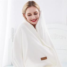 img 1 attached to 🛏️ Surii Home Luxury Microfiber Flannel Blanket - Super Soft, Warm, Cozy, Fluffy, and Breathable - Perfect Throws for Bed, Couch, Sofa - All Season Use - 350GSM Twin Size 60x80 Inches, Cream White