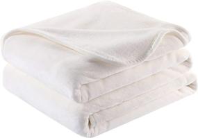 img 4 attached to 🛏️ Surii Home Luxury Microfiber Flannel Blanket - Super Soft, Warm, Cozy, Fluffy, and Breathable - Perfect Throws for Bed, Couch, Sofa - All Season Use - 350GSM Twin Size 60x80 Inches, Cream White