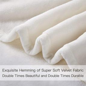 img 2 attached to 🛏️ Surii Home Luxury Microfiber Flannel Blanket - Super Soft, Warm, Cozy, Fluffy, and Breathable - Perfect Throws for Bed, Couch, Sofa - All Season Use - 350GSM Twin Size 60x80 Inches, Cream White