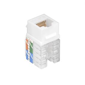 img 2 attached to 🔌 UL Listed VCE 50 Pack Cat6 RJ45 90-Degree Keystone Jack with Punch Down Adapter
