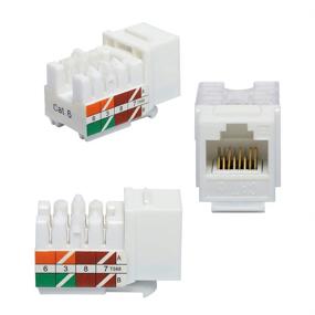 img 3 attached to 🔌 UL Listed VCE 50 Pack Cat6 RJ45 90-Degree Keystone Jack with Punch Down Adapter