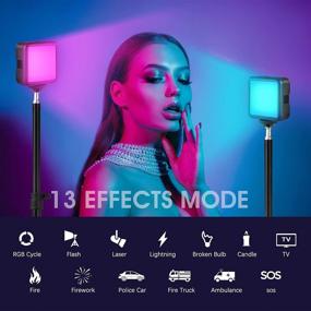 img 1 attached to 📸 RGB Video Lights, Rechargeable LED Camera Light Panel with 360° Full Color, Portable Photography Lighting for DJI OSMO Sony DSLR Canon Nikon Camera Vlogging – Dimmable Mini Soft Light Panel with 3 Cold Shoe