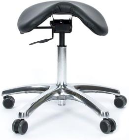 img 4 attached to 🪑 Кресло для сидения Jobri BetterPosture Saddle Chair - многофункциональный эргономичный стул для правильной осанки с наклонным сиденьем - устраняет давление в нижней части спины и улучшает осанку при сидении.