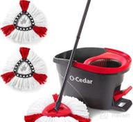 img 1 attached to 🧹 O-Cedar EasyWring Microfiber Spin Mop & Bucket Floor Cleaning System + 2 Additional Refills, Red/Gray review by Michelle Langley