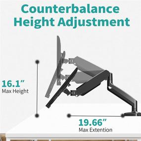 img 1 attached to 🖥️ Improved MOUNT PRO Single Monitor Desk Mount - Flexible Gas Spring Monitor Arm, Detachable VESA Mount Desk Stand with Clamp and Grommet Base - Suitable for 13 to 32 Inch LCD Computer Monitors, VESA 75x75, 100x100