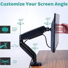 img 2 attached to 🖥️ Improved MOUNT PRO Single Monitor Desk Mount - Flexible Gas Spring Monitor Arm, Detachable VESA Mount Desk Stand with Clamp and Grommet Base - Suitable for 13 to 32 Inch LCD Computer Monitors, VESA 75x75, 100x100