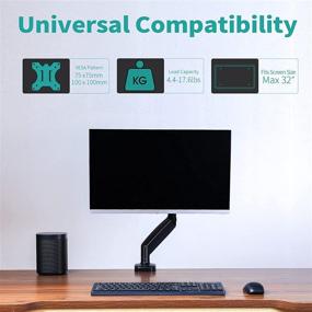 img 3 attached to 🖥️ Improved MOUNT PRO Single Monitor Desk Mount - Flexible Gas Spring Monitor Arm, Detachable VESA Mount Desk Stand with Clamp and Grommet Base - Suitable for 13 to 32 Inch LCD Computer Monitors, VESA 75x75, 100x100