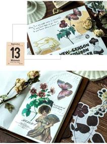 img 1 attached to 🌸 Vintage Fairy Tale Paradise Flower Washi Stickers - Artsy Retro Decals Elegant Decor Collection with Assorted Butterfly Floral Lady Dowager Portraits (Fairy Fantasy Garden 120 Pcs)