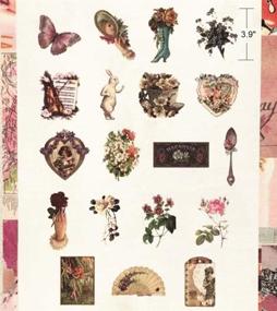 img 3 attached to 🌸 Vintage Fairy Tale Paradise Flower Washi Stickers - Artsy Retro Decals Elegant Decor Collection with Assorted Butterfly Floral Lady Dowager Portraits (Fairy Fantasy Garden 120 Pcs)