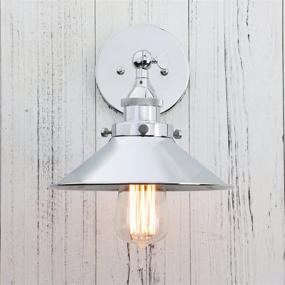 img 2 attached to Permo Vintage Industrial Metal Wall Sconce Lighting 180 Degree Adjustable Wall Lamp (Chrome)