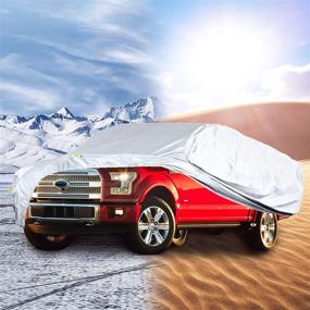 img 4 attached to 🚚 Custom Fit Heavy Duty Waterproof Pickup Truck Cover for F-150 F-250 Super Crew Cab 5.5Ft Short Bed - All Weather Protection up to 236