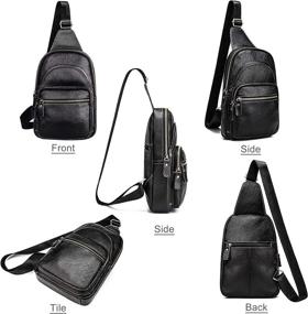 img 1 attached to 👜 Genuine Leather Travel Crossbody Shoulder Bag