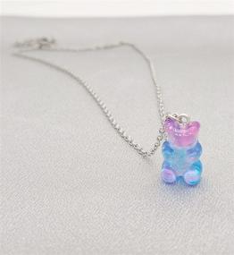 img 3 attached to 🐻 Resin Gummy Bear Pendant Necklace with Stainless Steel Chain, RUIZHEN Mix Multi-Color