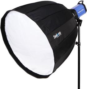 img 4 attached to 📸 Selens 48" Hexadecagon Deep Parabolic Softbox: Quick Folding Umbrella Diffuser for Speedlites, Monolights, and More
