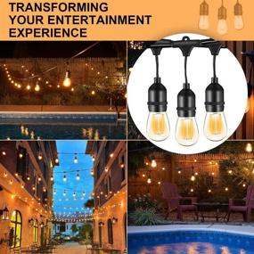 img 3 attached to 🌟 48FT LED Outdoor String Lights by Banord – Dimmable Edison Vintage Plastic Bulbs, Commercial Grade Weatherproof Strand with UL Listing – Heavy-Duty Café Lights for Patio, Porch, and Market