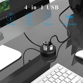 img 1 attached to 🖥️ Efficient HKN Desktop USB 3.0 Hub - Slim & Portable 4-Port USB3.0 Splitter with Long Cable for Laptop, PC, and More