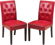 🔴 стильный и комфортный комплект из 2 красных обеденных стульев christopher knight home gentry из искусственной кожи логотип