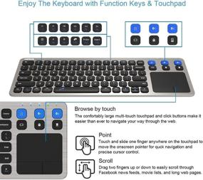 img 2 attached to Беспроводная сенсорная клавиатура Arteck Multi-Device для ТВ с управлением мультимедиа, Bluetooth и подключением 2.4G, сенсорная панель, для Smart TV, телевизионных приставок, телевизионных компьютеров, Mac, HTPC.