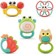 yiosion baby rattle sets: teether rattles and educational toys with storage box - perfect gift set for newborns and infants logo