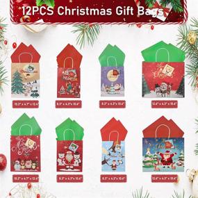 img 2 attached to Christmas Gift Bags and Tags Set - 12 Assorted Sizes (8 Large, 4 Medium) with 8 Festive Designs, Includes 12 Christmas Prints Tags and 12 Tissue Paper Sheets (20 * 28in)