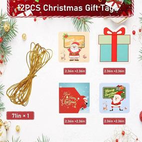 img 1 attached to Christmas Gift Bags and Tags Set - 12 Assorted Sizes (8 Large, 4 Medium) with 8 Festive Designs, Includes 12 Christmas Prints Tags and 12 Tissue Paper Sheets (20 * 28in)