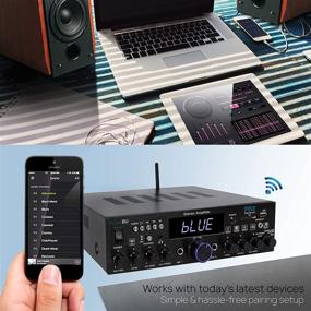 img 1 attached to 🔊 Pyle PDA4BU.5: High-Powered Wireless Bluetooth Home Stereo Amplifier with Multi-Channel 200W Power and Diverse Connectivity Options - Enhance Your Home Audio Experience!