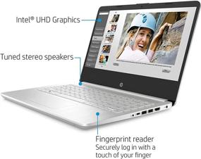 img 2 attached to 💻 2021 HP 14" Full-HD IPS Laptop: Perfect for Business and Students, 11th Gen Intel i3-1115G4, 8GB RAM, 256GB PCIe SSD, Fingerprint, HDMI, Fast Charge, with Ghost Manta Accessories
